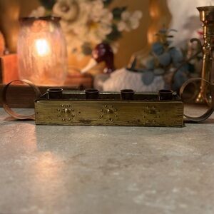 Vintage made in Sweden brass 4 candle holder